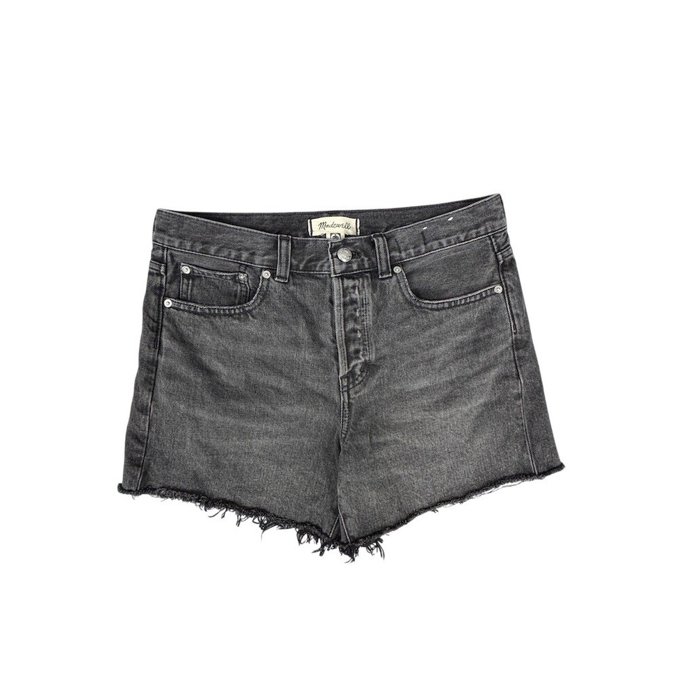 Madewell “The Brynn Long Short” Denim Womens Size 26 Black High Rise Raw Hem - Picture 4 of 16